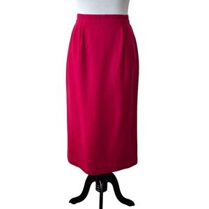 Vintage Pink Wool Classic Pencil Skirt